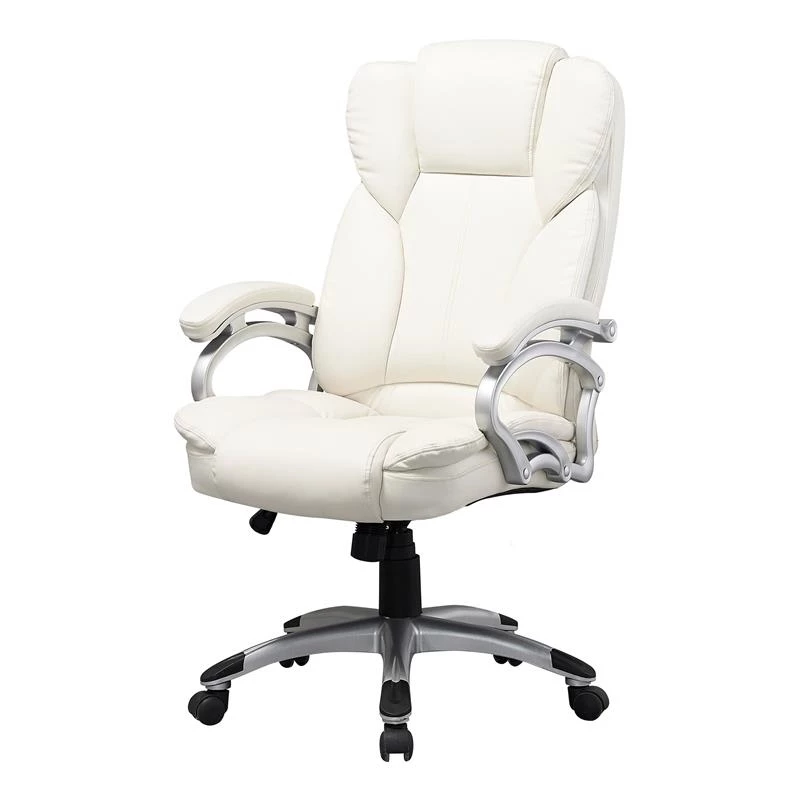 Atlin Designs Modern Faux Leather Executive Padded Office Chair In White 6 Atlin Designs Modern Faux Leather Executive Padded Office Chair In White - Image 4