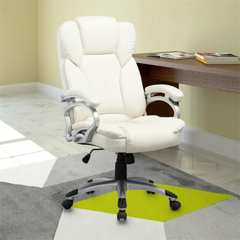 Atlin Designs Modern Faux Leather Executive Padded Office Chair In White 4 Atlin Designs Modern Faux Leather Executive Padded Office Chair In White - Image 2