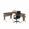 2 Piece Office Set With Wooden Computer Desk And Black Leather Chair 2 2 Piece Office Set With Wooden Computer Desk And Black Leather Chair -CYMAX Sales 1810300 L