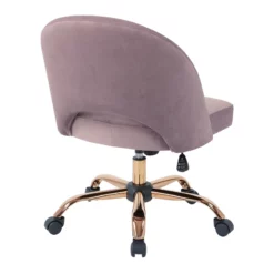 Lula Office Chair In Mauve Pink Fabric With Rose Gold Base -CYMAX Sales 1812619 1 L