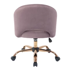 Lula Office Chair In Mauve Pink Fabric With Rose Gold Base -CYMAX Sales 1812619 2 L