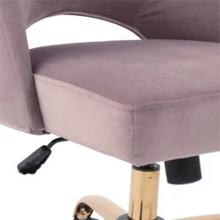 Lula Office Chair In Mauve Pink Fabric With Rose Gold Base -CYMAX Sales 1812619 3 L