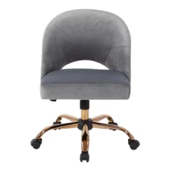 Lula Office Chair In Mauve Pink Fabric With Rose Gold Base -CYMAX Sales 1812620 5 L