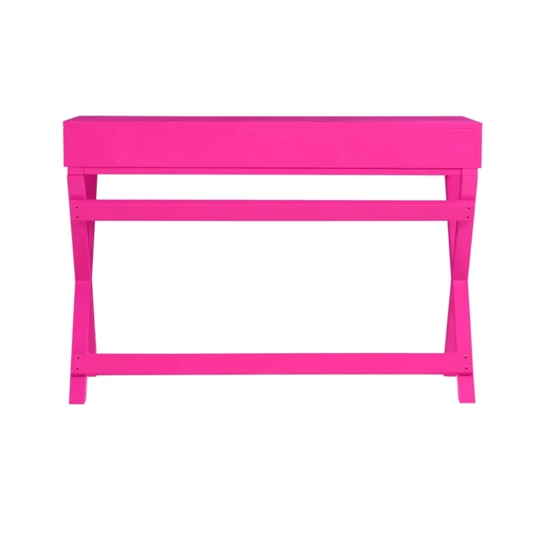 Linon Peggy Wood Two Drawer Writing Desk In Pink 6 Linon Peggy Wood Two Drawer Writing Desk In Pink - Image 4