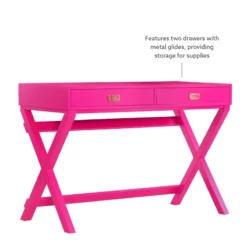 Linon Peggy Wood Two Drawer Writing Desk In Pink 37 Linon Peggy Wood Two Drawer Writing Desk In Pink -CYMAX Sales 1814209 33 L