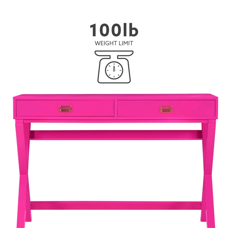 Linon Peggy Wood Two Drawer Writing Desk In Pink 21 Linon Peggy Wood Two Drawer Writing Desk In Pink - Image 19