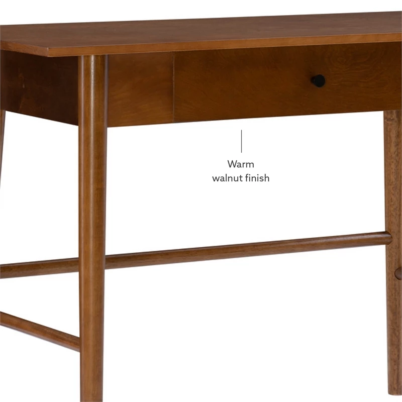 Linon Samantha Wood One Drawer Desk In Brown 6 Linon Samantha Wood One Drawer Desk In Brown - Image 4