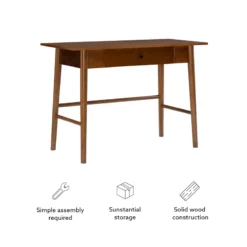 Linon Samantha Wood One Drawer Desk In Brown 26 Linon Samantha Wood One Drawer Desk In Brown -CYMAX Sales 1814276 44 L