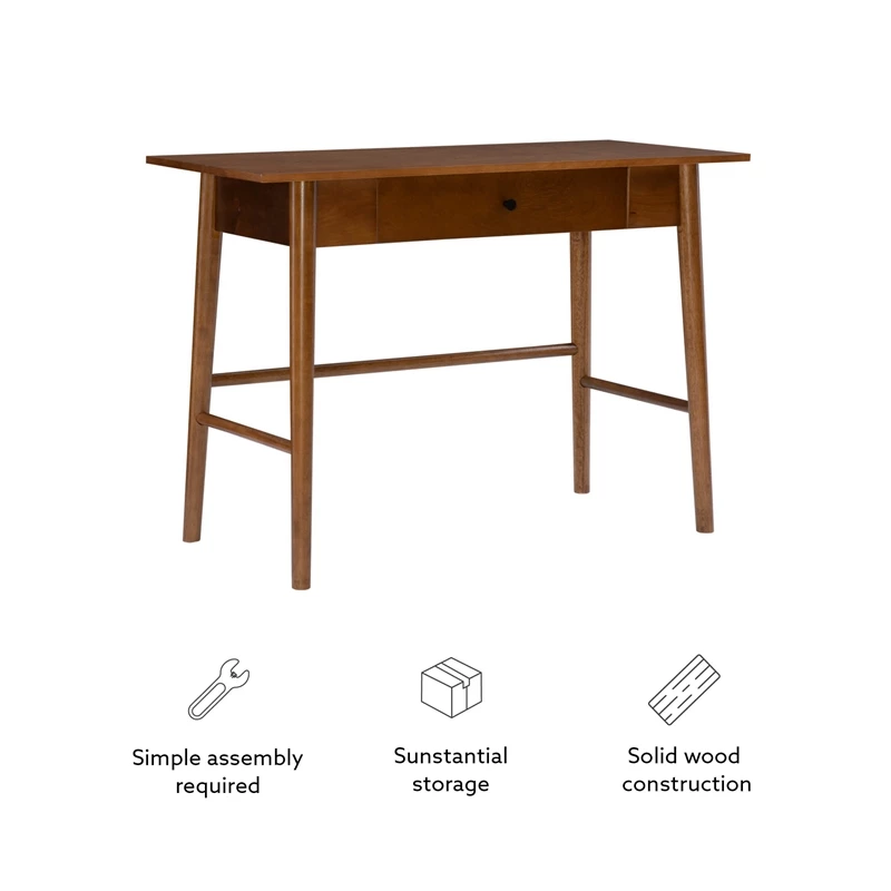 Linon Samantha Wood One Drawer Desk In Brown 7 Linon Samantha Wood One Drawer Desk In Brown - Image 5