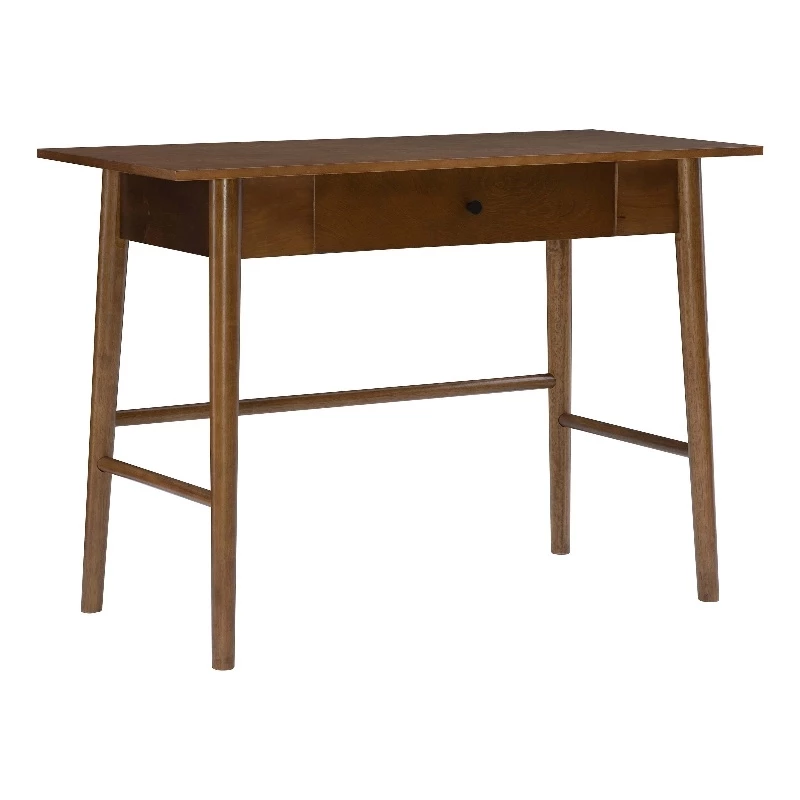 Linon Samantha Wood One Drawer Desk In Brown 3 Linon Samantha Wood One Drawer Desk In Brown