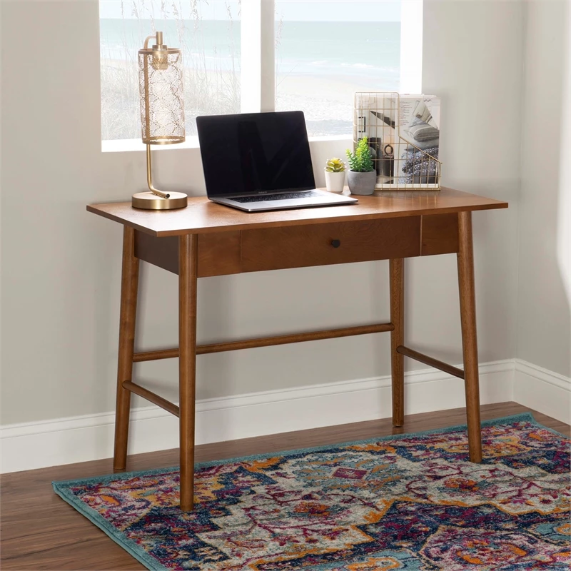 Linon Samantha Wood One Drawer Desk In Brown 9 Linon Samantha Wood One Drawer Desk In Brown - Image 7