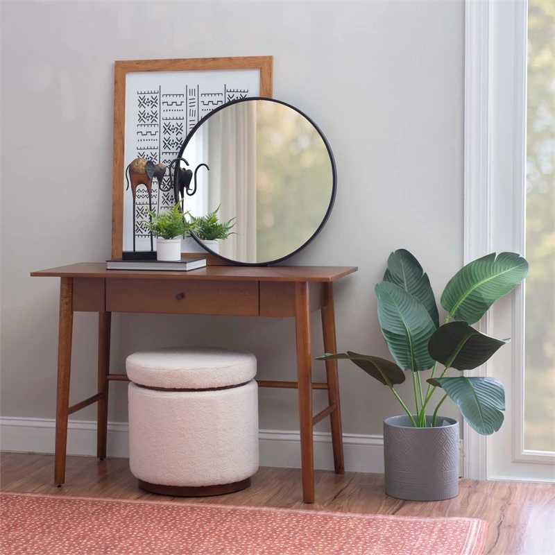 Linon Samantha Wood One Drawer Desk In Brown 18 Linon Samantha Wood One Drawer Desk In Brown - Image 16