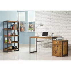 Bowery Hill Writing Desk In Antique Nutmeg And Gunmetal 7 Bowery Hill Writing Desk In Antique Nutmeg And Gunmetal -CYMAX Sales 1815742 2 L