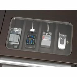 Bowery Hill Contemporary Wood Computer Desk With Charging Station In Cappuccino 7 Bowery Hill Contemporary Wood Computer Desk With Charging Station In Cappuccino -CYMAX Sales 1815841 5 L