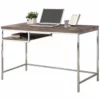 Bowery Hill Writing Desk In Weathered Gray And Chrome -CYMAX Sales 1815859 L