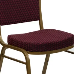 Bowery Hill Fabric Upholstered Dome Back Banquet Stacking Chair In Burgundy Red -CYMAX Sales 1816162 6 L