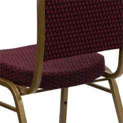 Bowery Hill Fabric Upholstered Dome Back Banquet Stacking Chair In Burgundy Red -CYMAX Sales 1816162 7 L