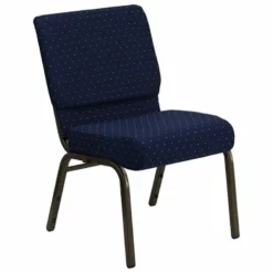 Bowery Hill Patterned Church Stacking Guest Chair In Blue