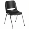 Bowery Hill Ergonomic Shell Stacking Chair In Black