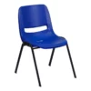 Bowery Hill Metal/Plastic Ergonomic Shell Stacking Chair In Navy/Black 1 Bowery Hill Metal/Plastic Ergonomic Shell Stacking Chair In Navy/Black -CYMAX Sales 1816209 3 L
