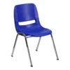 Bowery Hill Chrome/Plastic Ergonomic Shell Stacking Chair In Blue/Chrome -CYMAX Sales 1816210 3 L