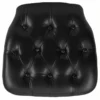Bowery Hill Hard Tufted Vinyl Chiavari Chair Cushion In Black
