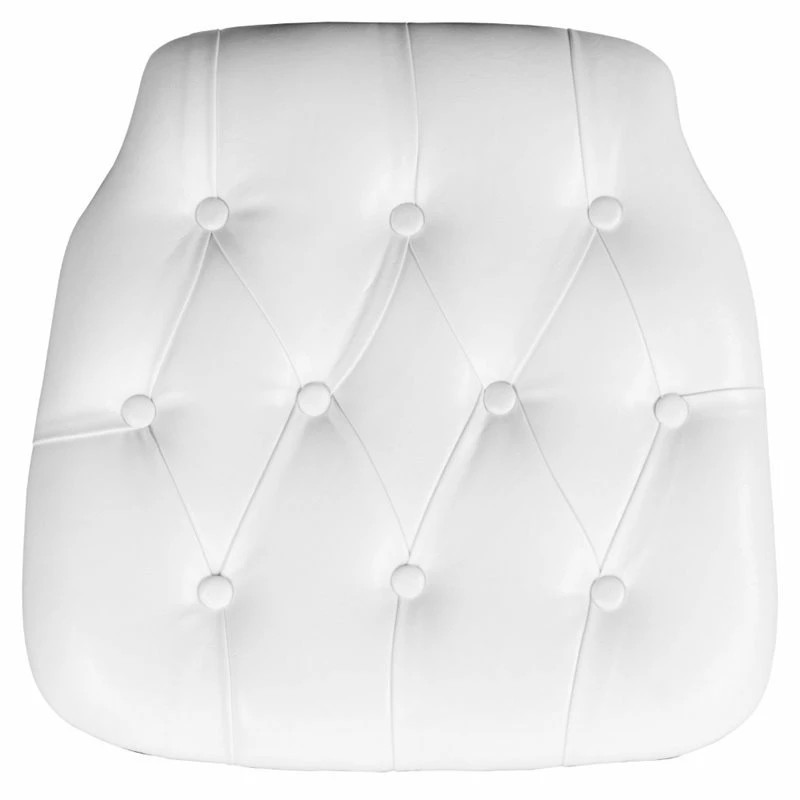 Bowery Hill Vinyl Faux Leather Tufted Chiavari Seat Cushion In White 3 Bowery Hill Vinyl Faux Leather Tufted Chiavari Seat Cushion In White