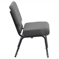 Bowery Hill Stacking Church Stacking Chair In Gray -CYMAX Sales 1816218 2 L