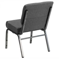 Bowery Hill Stacking Church Stacking Chair In Gray -CYMAX Sales 1816218 3 L