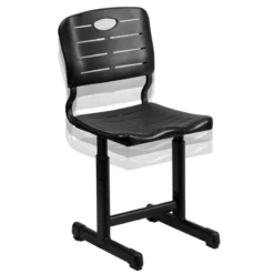 Bowery Hill Transitional Plastic Student Office Chair In Black -CYMAX Sales 1816521 8 L