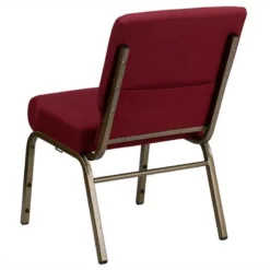 Bowery Hill Church Stacking Chair In Gold And Burgundy -CYMAX Sales 1816539 3 L