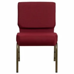 Bowery Hill Church Stacking Chair In Gold And Burgundy