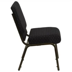 Bowery Hill Dotted Church Stacking Guest Chair In Black -CYMAX Sales 1816540 2 L