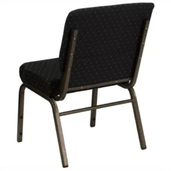 Bowery Hill Dotted Church Stacking Guest Chair In Black -CYMAX Sales 1816540 3 L