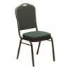 Bowery Hill Fabric/Steel Crown Back Banquet Stacking Chair In Green -CYMAX Sales 1816571 4 L