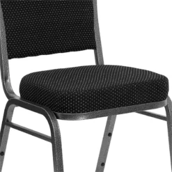 Bowery Hill Fabric/Metal Crown Back Banquet Stacking Chair In Silver/Black 15 Bowery Hill Fabric/Metal Crown Back Banquet Stacking Chair In Silver/Black -CYMAX Sales 1816575 22 L