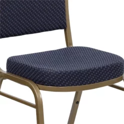 Bowery Hill Fabric/Metal Dome Back Banquet Stacking Chair In Blue -CYMAX Sales 1816591 6 L