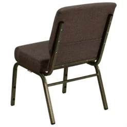 Bowery Hill Stacking Church Stacking Guest Chair In Brown -CYMAX Sales 1816592 3 L