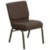 Bowery Hill Stacking Church Stacking Guest Chair In Brown