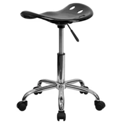 Bowery Hill 25.75'' Metal Vibrant Adjustable Bar Stool In Black -CYMAX Sales 1816604 8 L