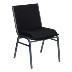 Bowery Hill Fabric/Metal Multipurpose Stacking Guest Chair In Black