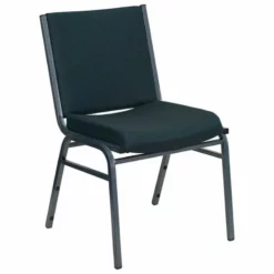 Bowery Hill Fabric/Metal Multipurpose Stacking Guest Chair In Green