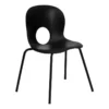 Bowery Hill Metal/Plastic Designer Cutout Back Stacking Chair In Black 1 Bowery Hill Metal/Plastic Designer Cutout Back Stacking Chair In Black -CYMAX Sales 1816617 1 L