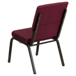 Bowery Hill Church Stacking Guest Chair In Burgundy -CYMAX Sales 1816622 2 L