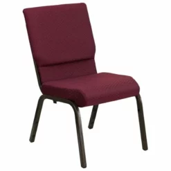 Bowery Hill Church Stacking Guest Chair In Burgundy