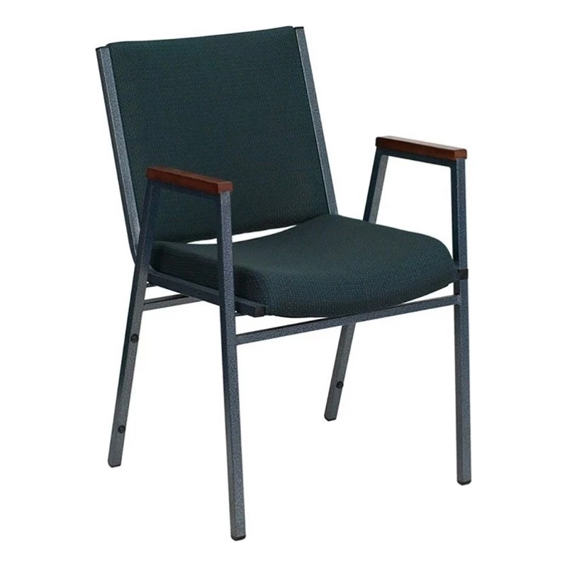 Bowery Hill Fabric/Metal Multipurpose Stacking Arm Guest Chair In Green 3 Bowery Hill Fabric/Metal Multipurpose Stacking Arm Guest Chair In Green