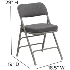 Bowery Hill Upholstered Metal Folding Chair In Gray -CYMAX Sales 1816661 4 L