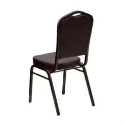 Bowery Hill Vinyl/Metal Crown Back Banquet Stacking Chair In Brown 7 Bowery Hill Vinyl/Metal Crown Back Banquet Stacking Chair In Brown -CYMAX Sales 1816695 5 L