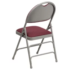 Bowery Hill 18.5'' Metal/Fabric Folding Chair In Burgundy Red/Gray -CYMAX Sales 1816699 5 L