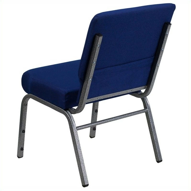 Bowery Hill Stacking Church Stacking Guest Chair In Navy 4 Bowery Hill Stacking Church Stacking Guest Chair In Navy - Image 2